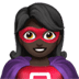 🦸🏿‍♀️ woman superhero: dark skin tone display on Apple